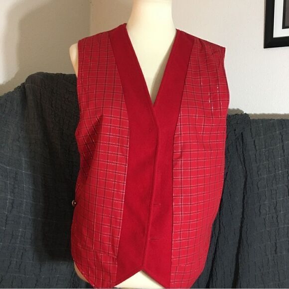 Karen Scott Christmas Red Vest Size Large - Picture 11 of 13